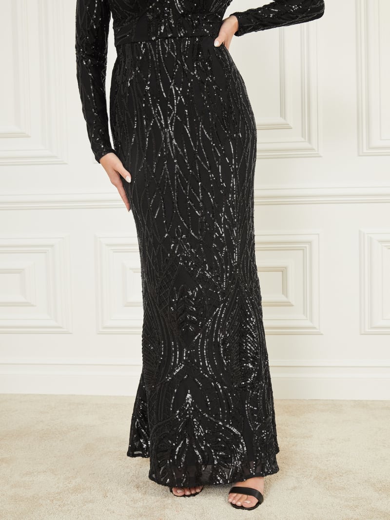 Guess averill mesh sequin dress clearance