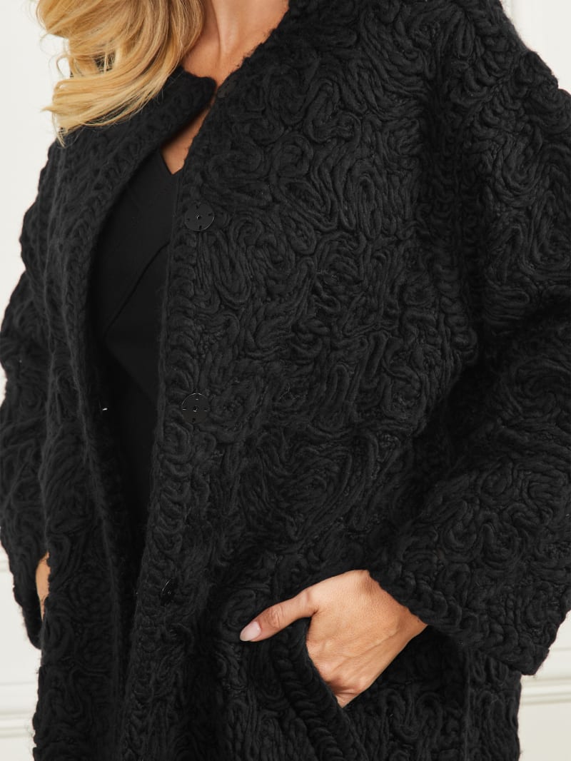 Manteau à mélange de laine tressé