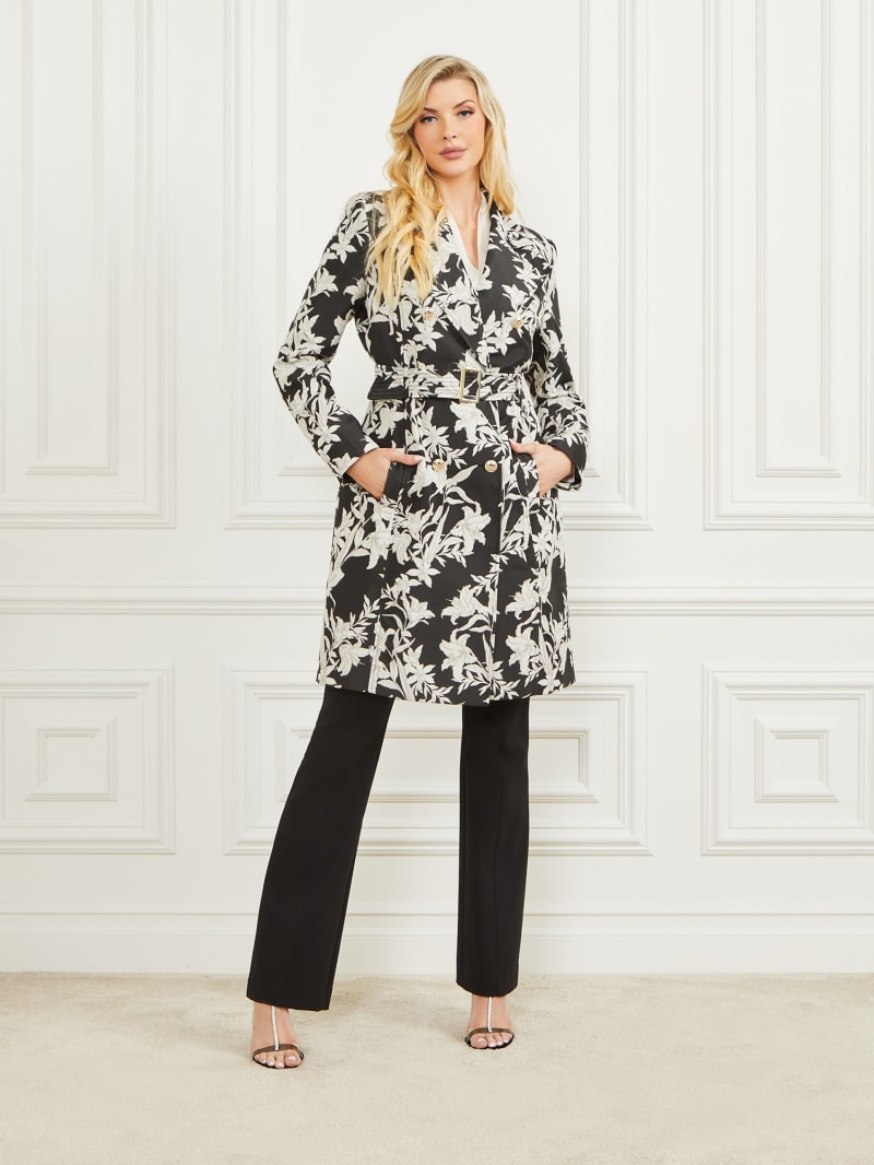 Guess floral trench discount coat