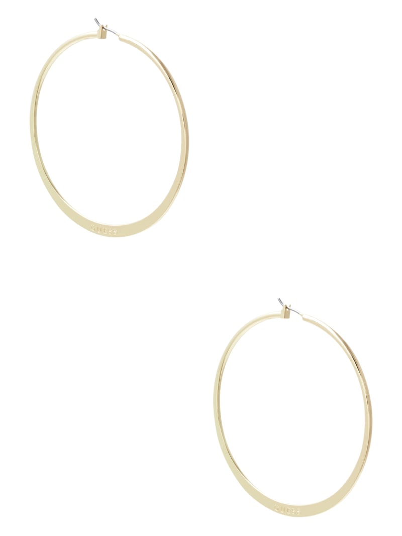 Gold-Tone Large Logo Hoop Earrings