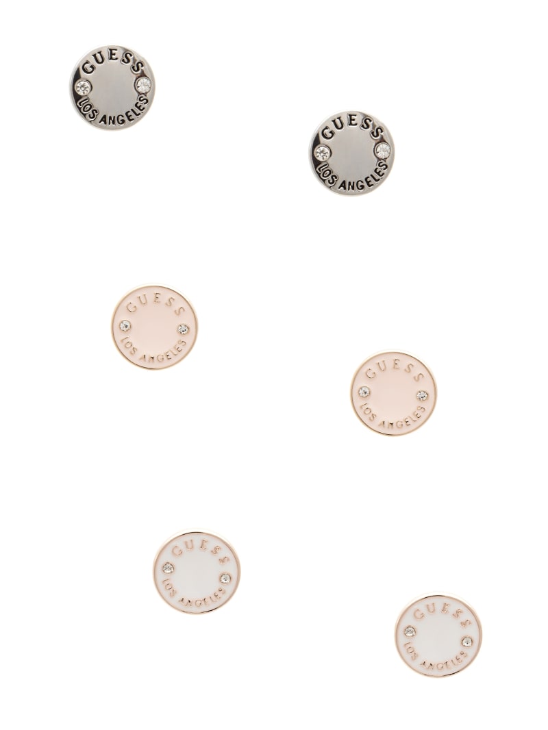 Enamel Logo Button Stud Earrings Set