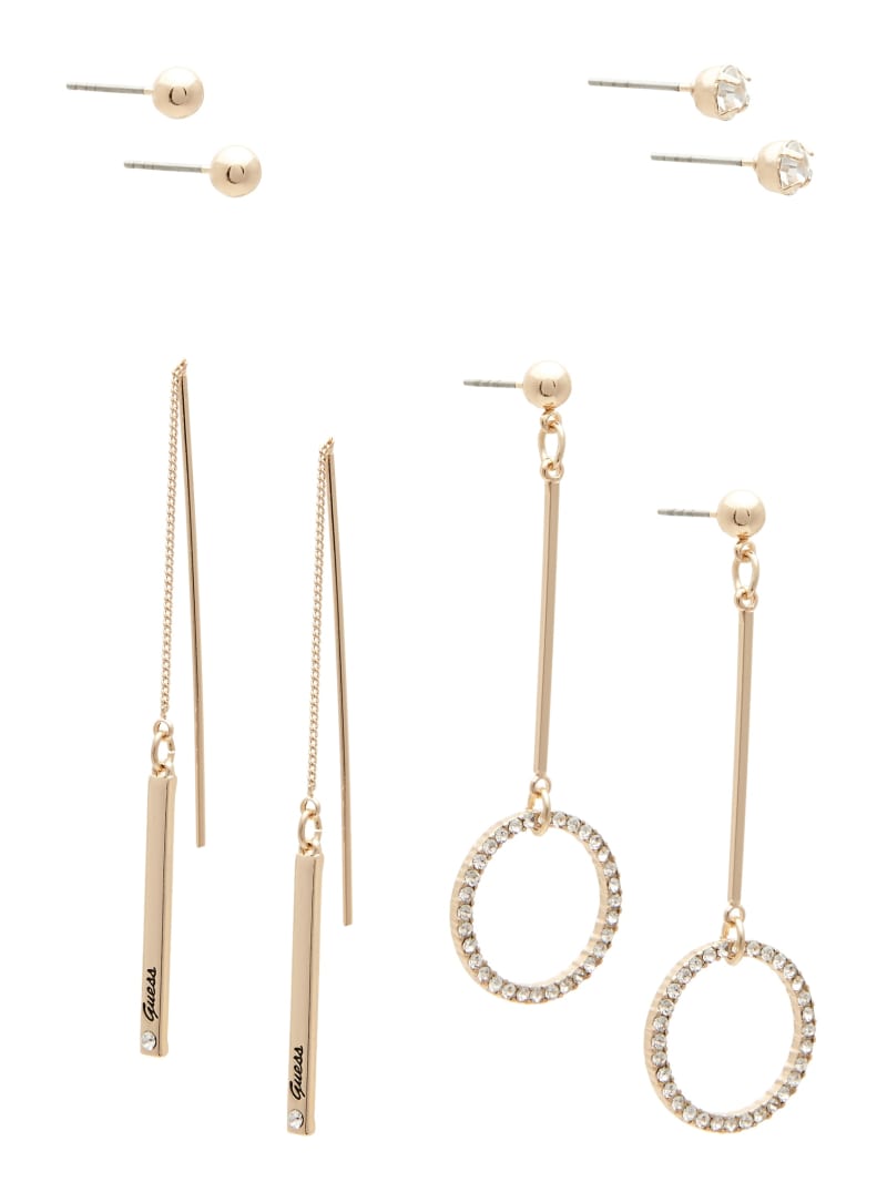 Linear gold earrings store