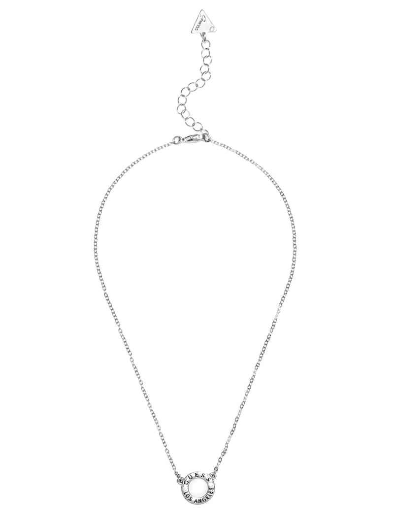 Silver-Tone Circle Pendant Necklace