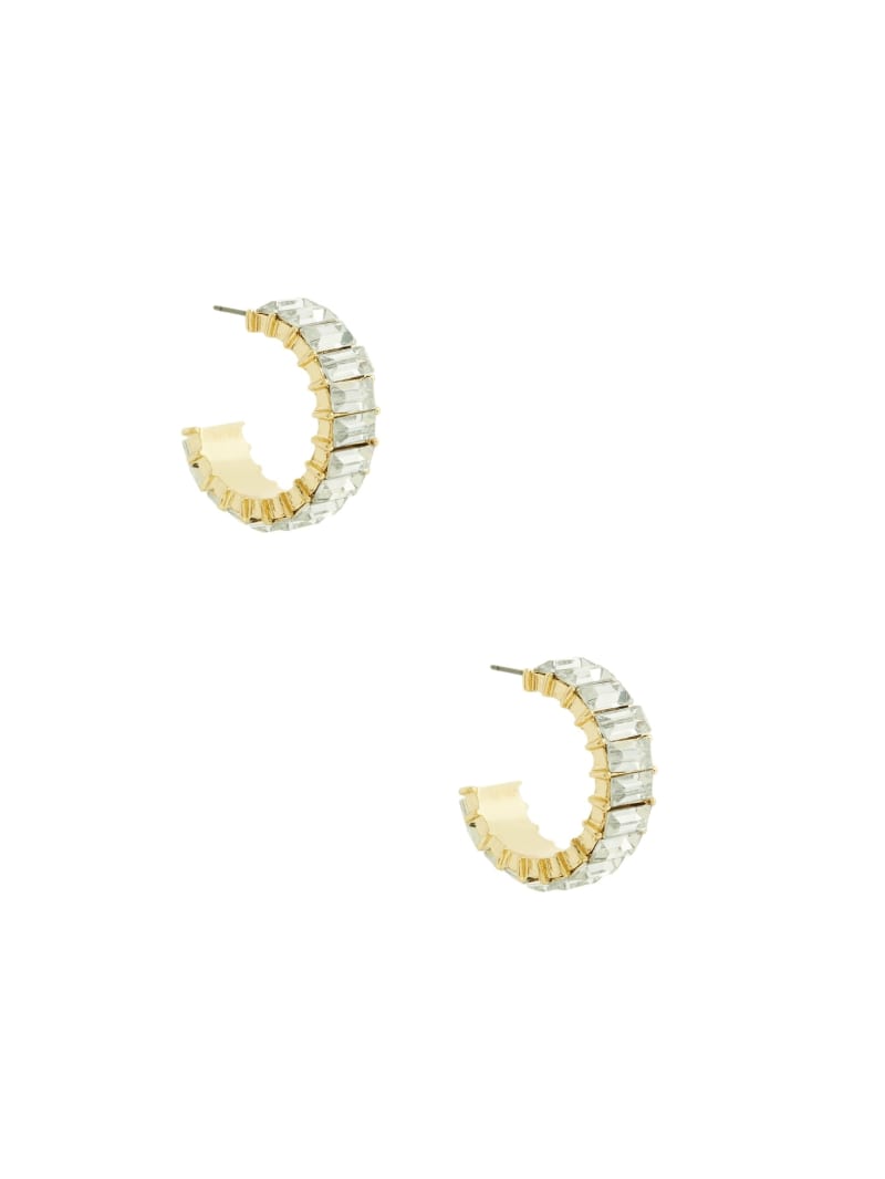 Baguette Rhinestone Hoop Earrings