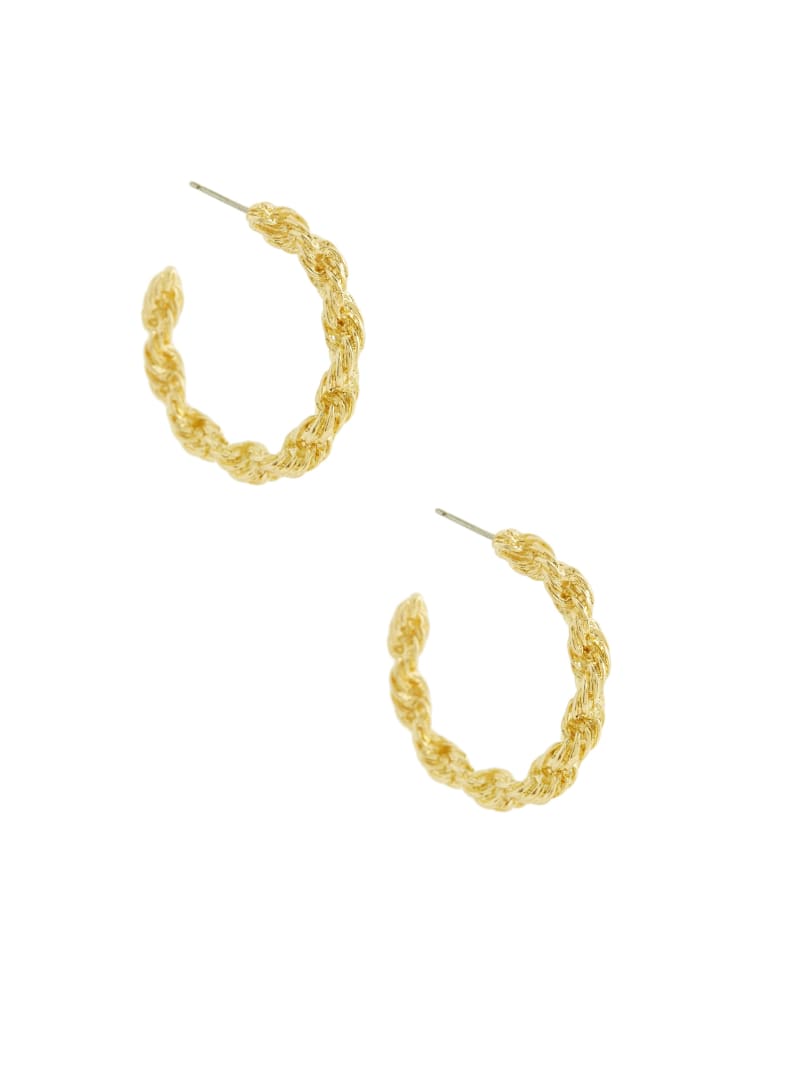 Gold-Tone Rope Hoop Earrings