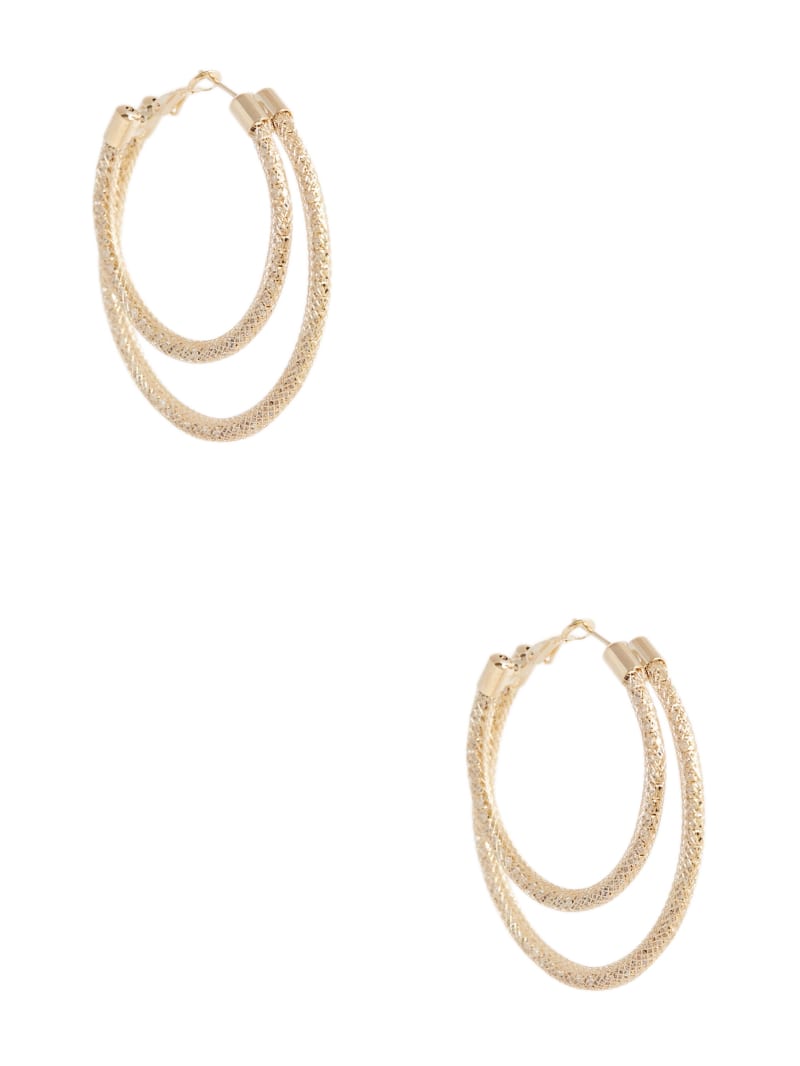 Gold-Tone Mesh Layered Hoop Earrings