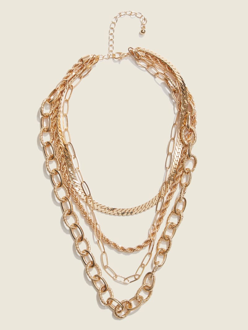 Gold-Tone Chunky Chain Layered Necklace