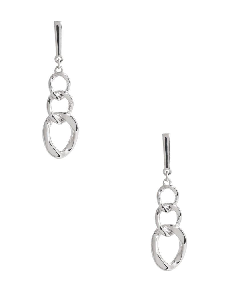 Silver-Tone Chain Linear Earrings