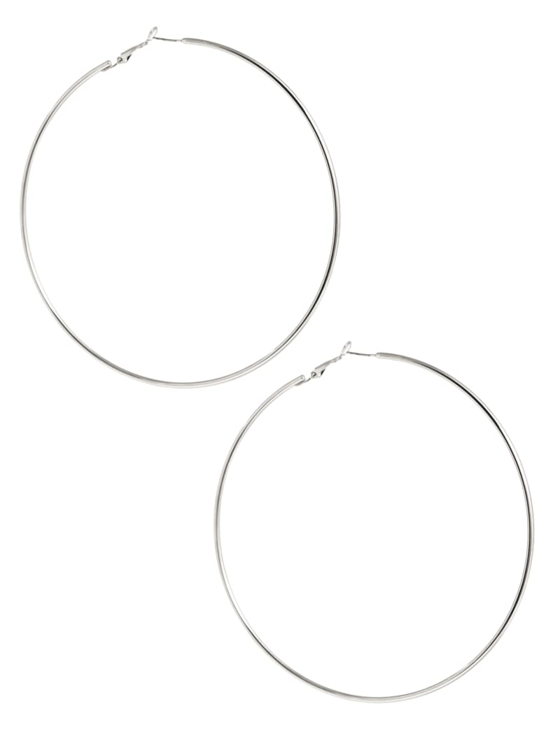 Silver-Tone Oversized Hoop Earrings