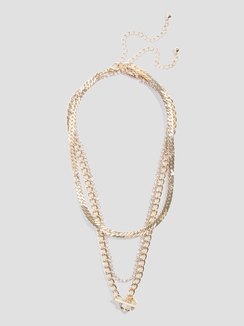 GUESS Two-Tone 2-Pc. Set Crystal Layering Necklaces