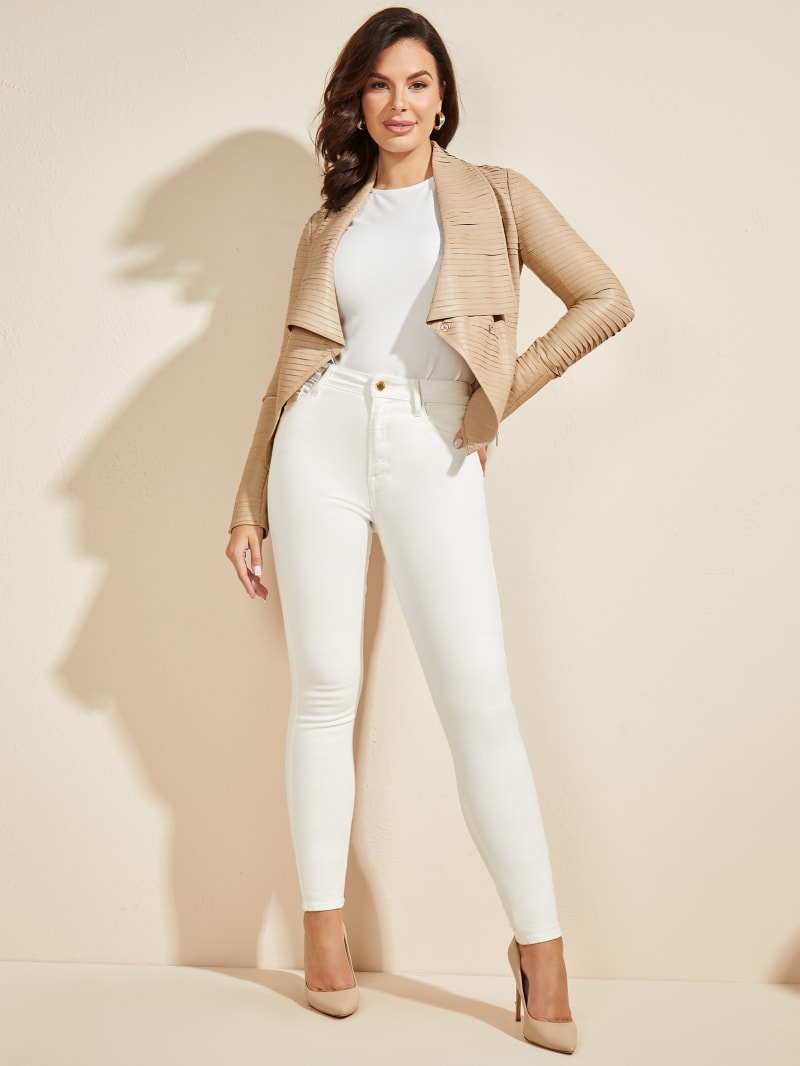 Guess jeans leather jacket shop
