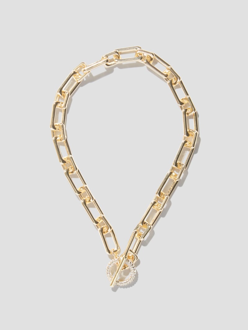 Gold Tone Chain Toggle Necklace GUESS Canada