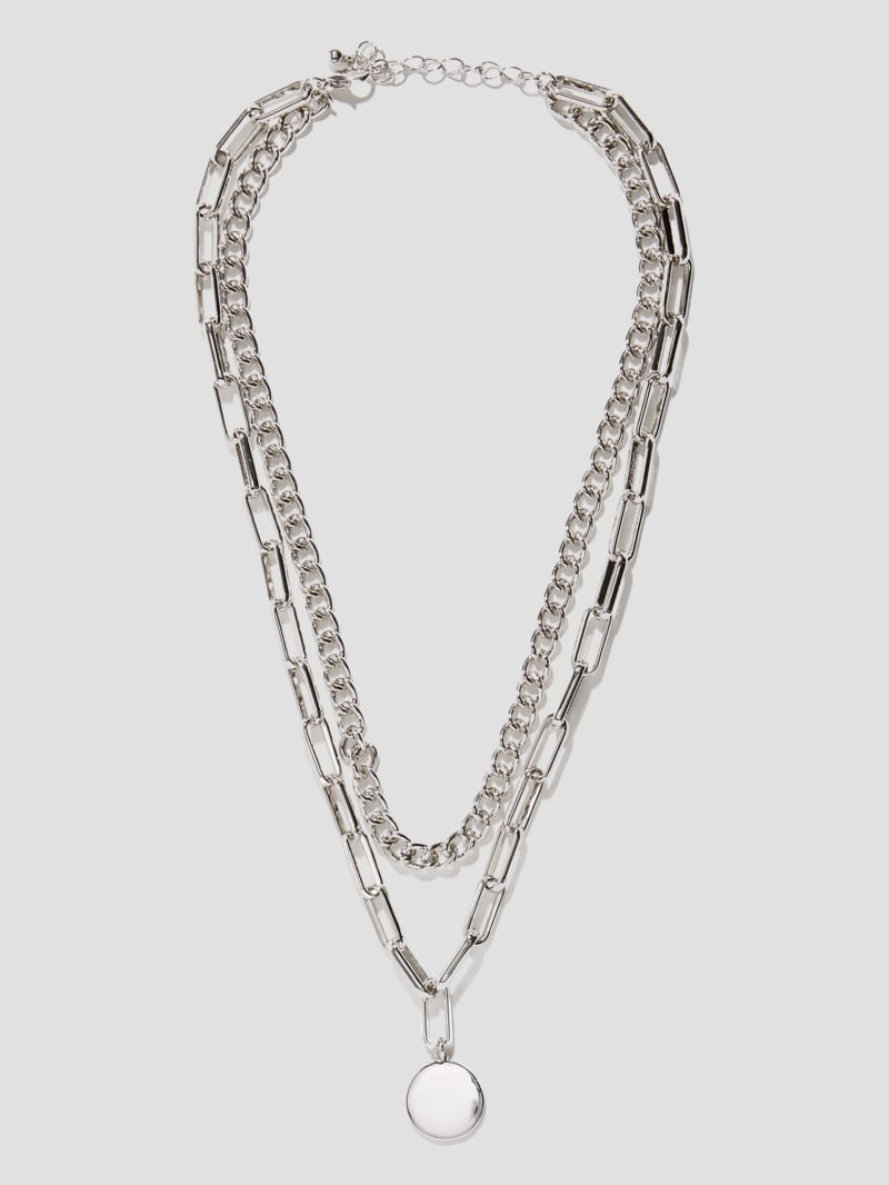 Silver-Tone Multi-Chain Pendant Necklace