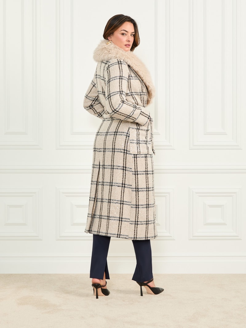 Charlize Sequin Plaid Wrap Coat | Marciano