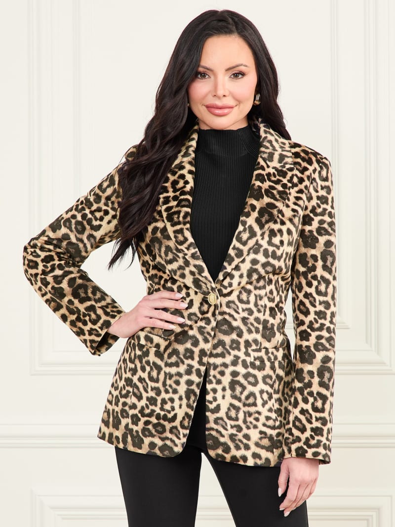 Pamela Printed Velvet Blazer