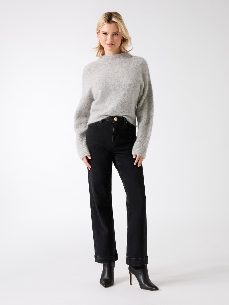 GUESS Women's Colette Long Sleeve Cable Knit Sweater – Grey Melange, Relaxed Fit - View #2