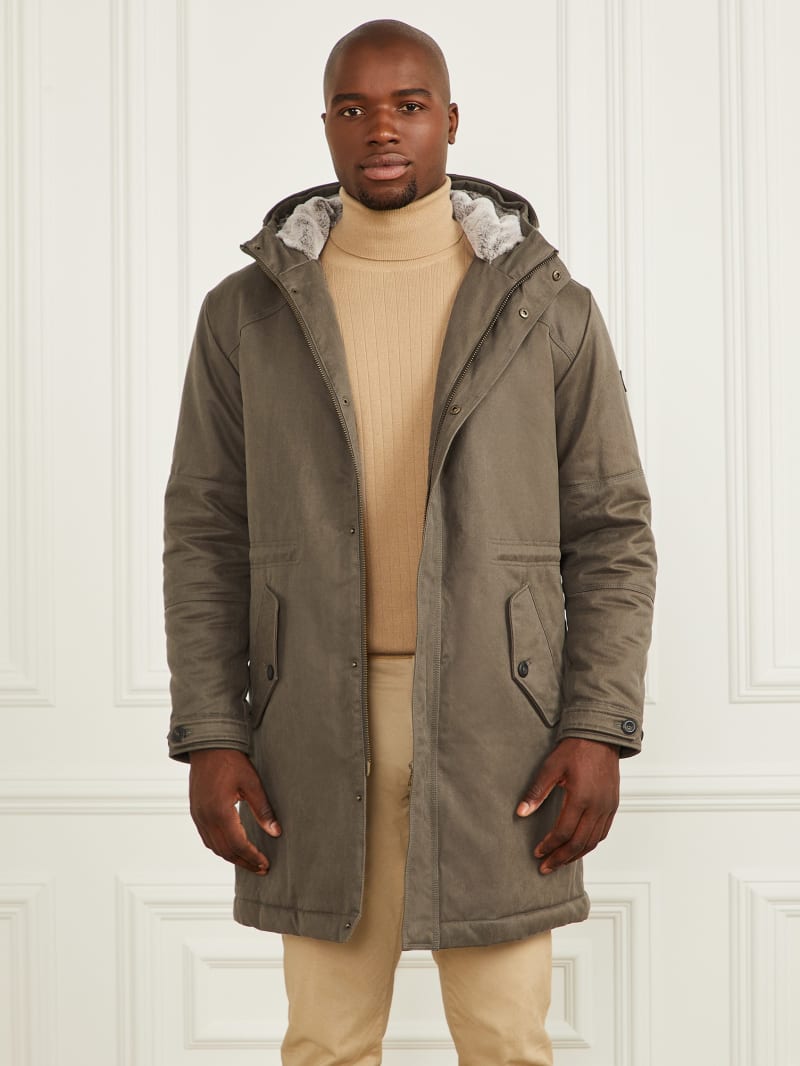 Guess parka with faux fur hood outlet