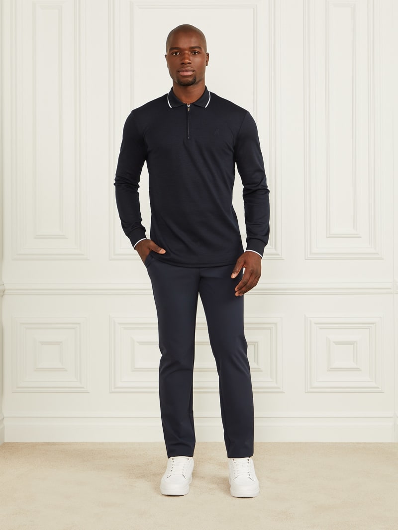 Long-Sleeve Zip Polo | GUESS