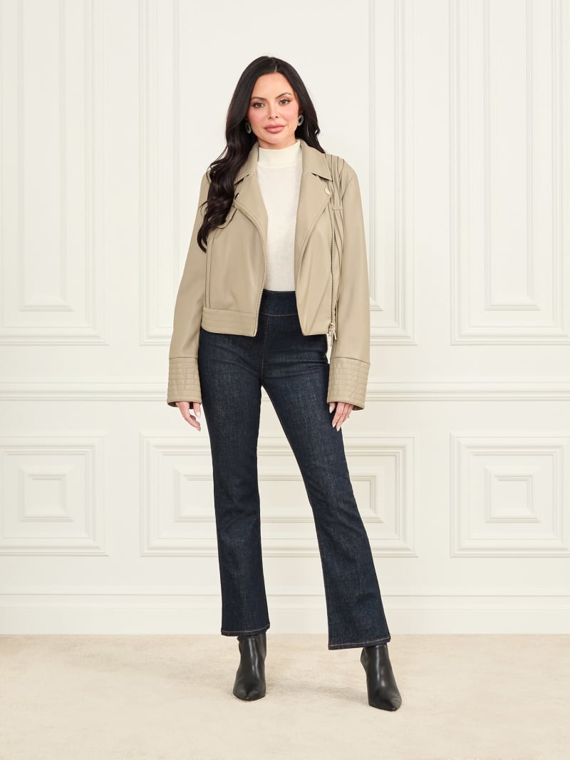 Faux-Leather Moto Jacket