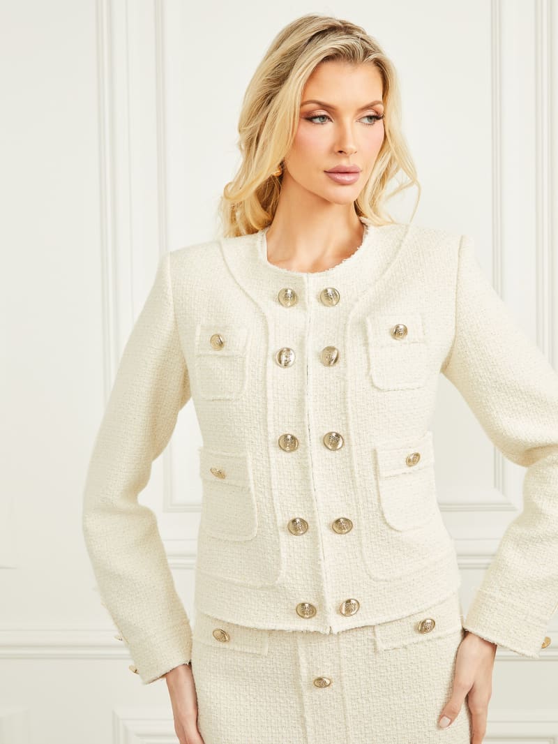 Guess tweed coat outlet