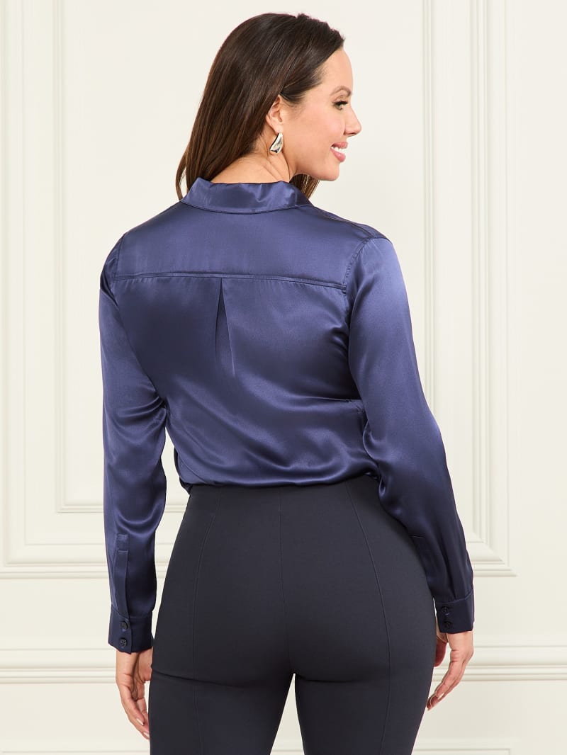 Dylia silk satin blouse in blue - The Row | Mytheresa