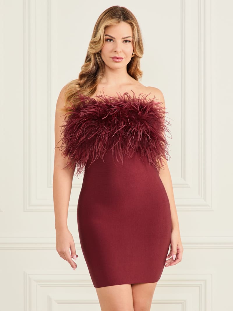 Evita Feather Bandage Dress