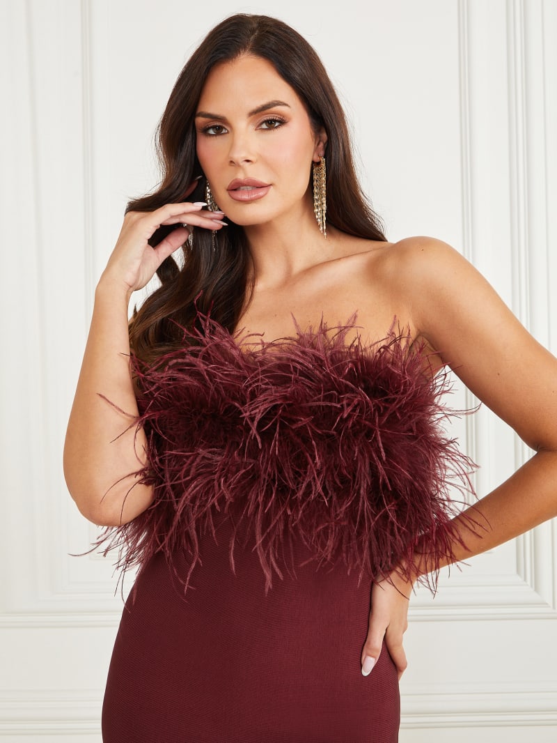 Evita Feather Bandage Dress