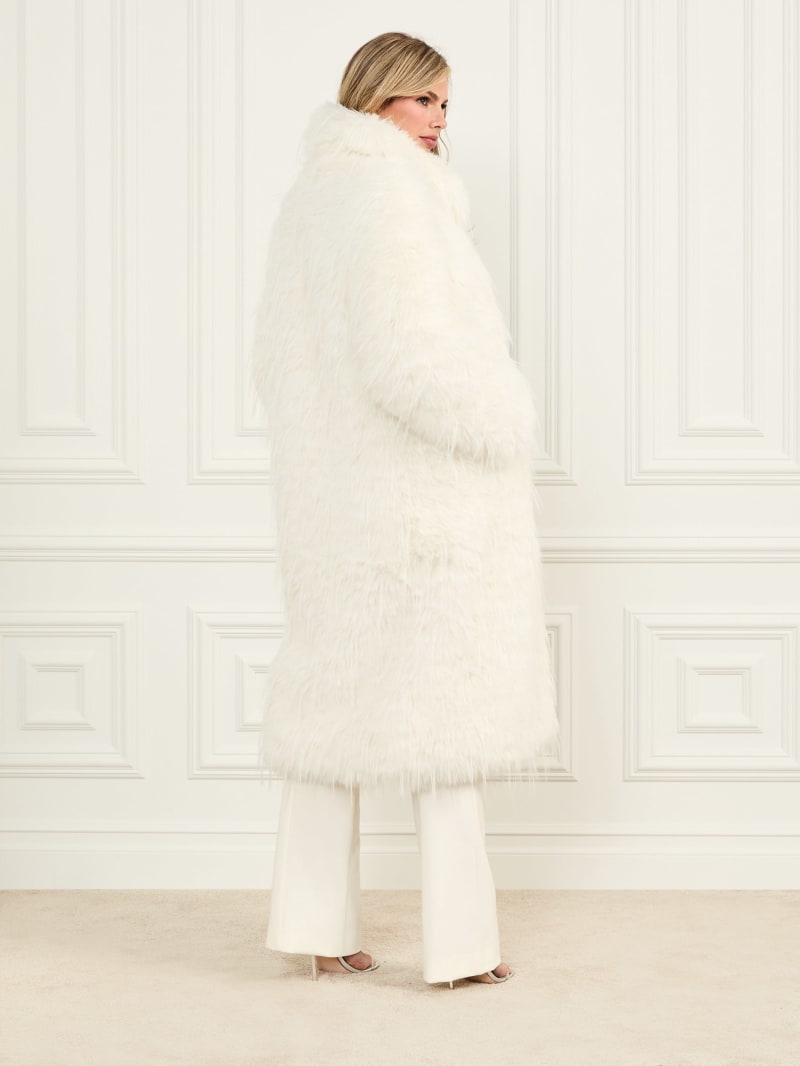 Guess white deals fur coat