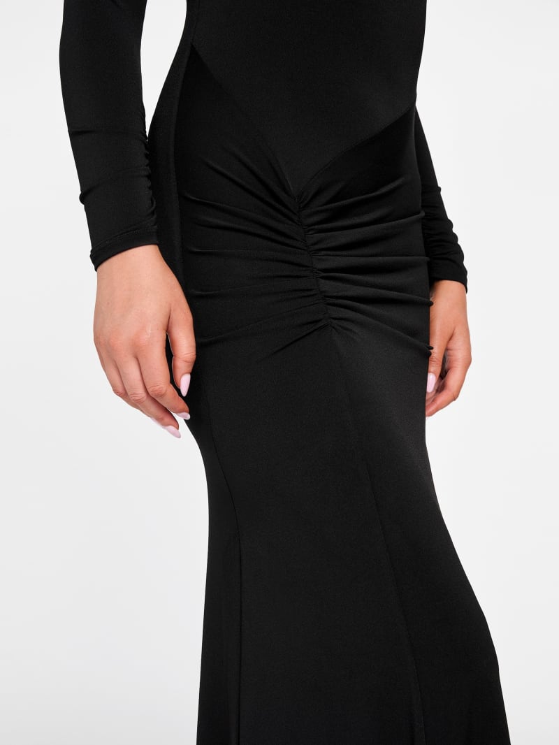 chinese dress ladies I.H.F Guipure Lace and Taffeta Dress in Black