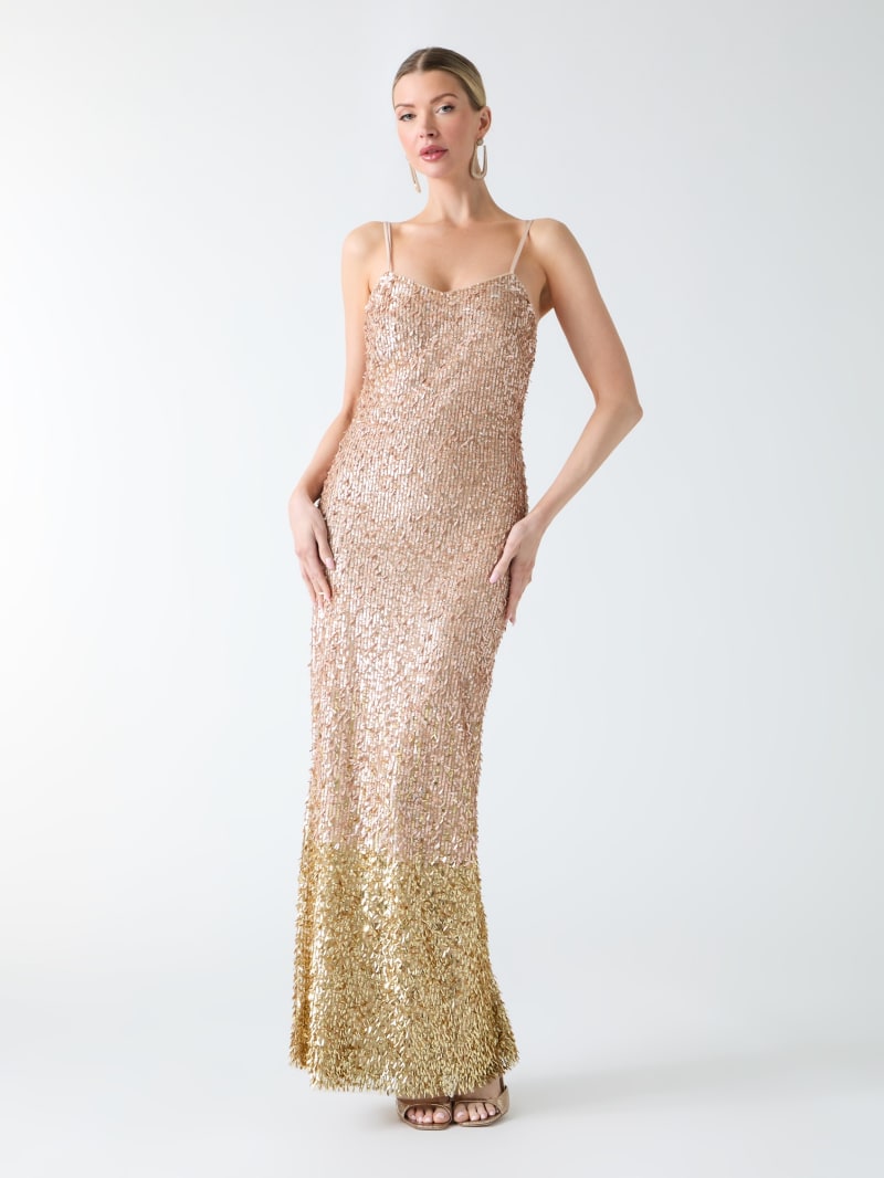 guess green sequin dress Alessia Sequin Gown main image 1