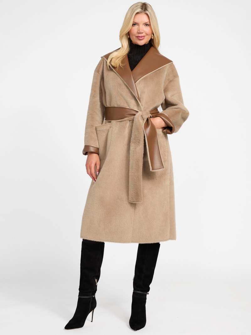 GUESS ベージュファーコート XS 5BGL237381A-F1AX