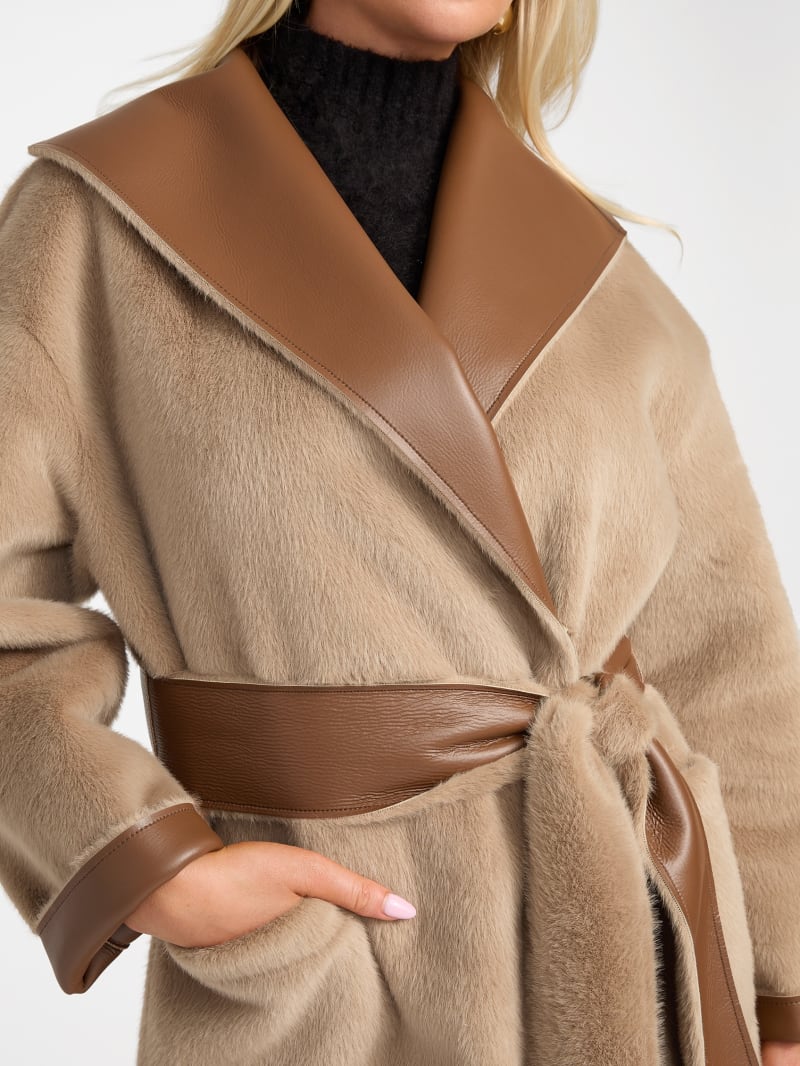 Ines Reversible Faux-Leather Coat