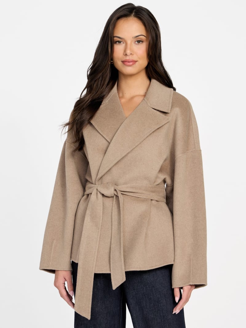 Ella Belted Short Coat | GUESS