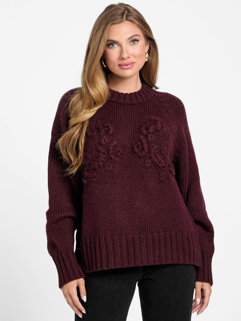 Ahlam Crewneck Embroidered Sweater | GUESS