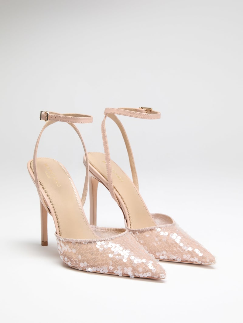 Sequin Ankle Strap Pump · Guess