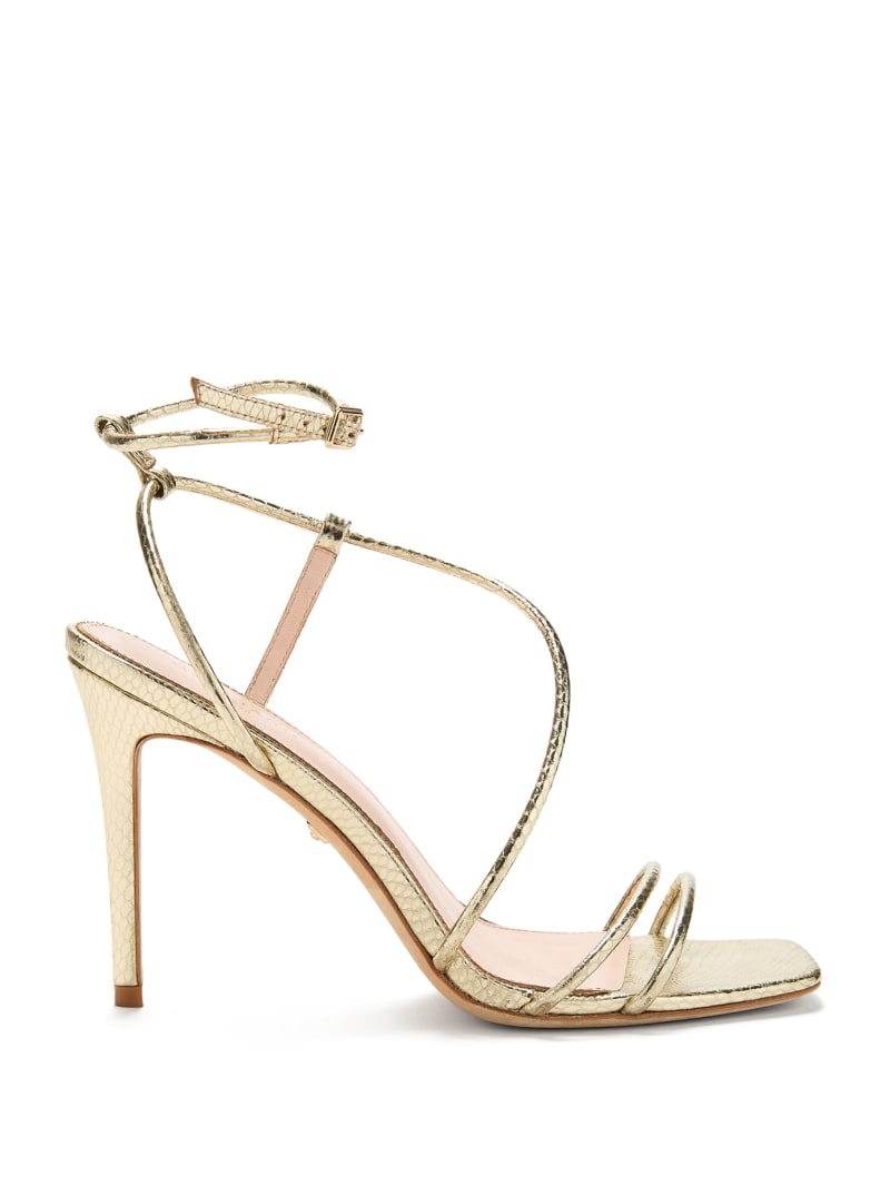 Metallic Leather Strappy Heel | Marciano