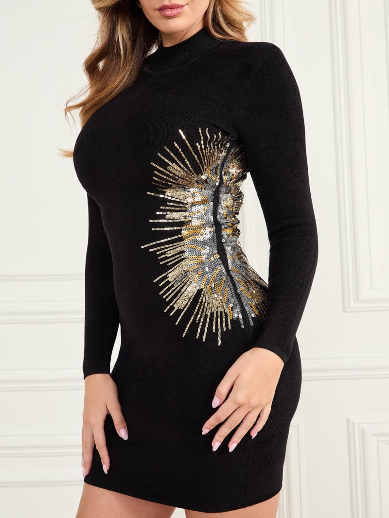 sw1173♪ Sparkler Sequin Velour Dress | GUESS