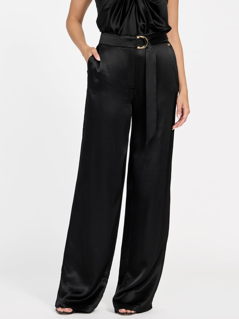 パンツ ANDWANG  Frill belt mini pants LB.02/バックシンチ付きワンタックワークパンツ