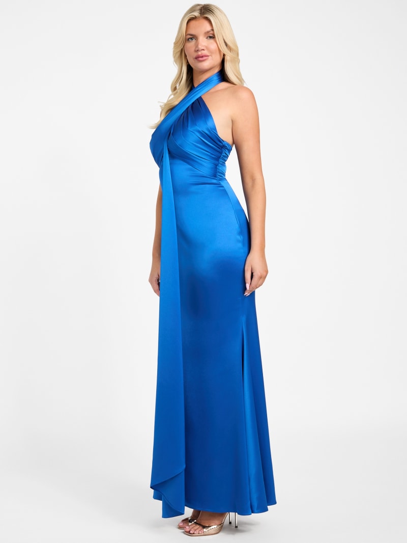 ワンピース Fendi Midnight Blue Satin Dress Fendi Cape-sleeve Midi Dress In Blue | ModeSens