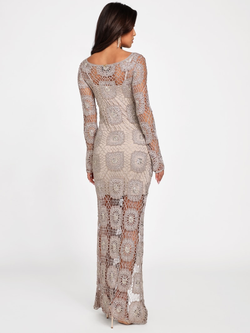 ワンピース HUECLOSET Brielle Tweed Long Dress LOOBIS Women's 2024 Knit Long Sweater Dress Stand Collar