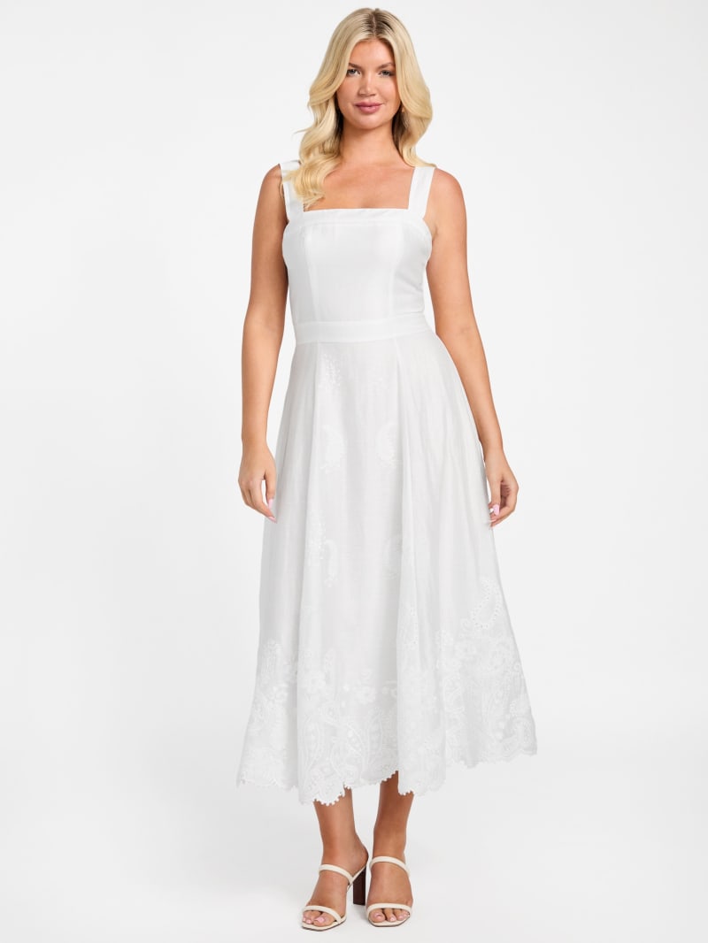 MARCIANO by GUESS® Eco Mindy Embroidered Midi Dress