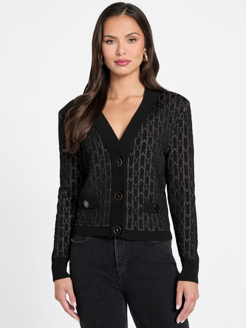 Billie Monogram Cardigan Sweater