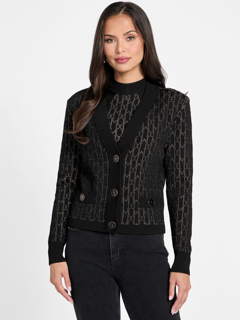 Billie Monogram Cardigan Sweater | GUESS Canada