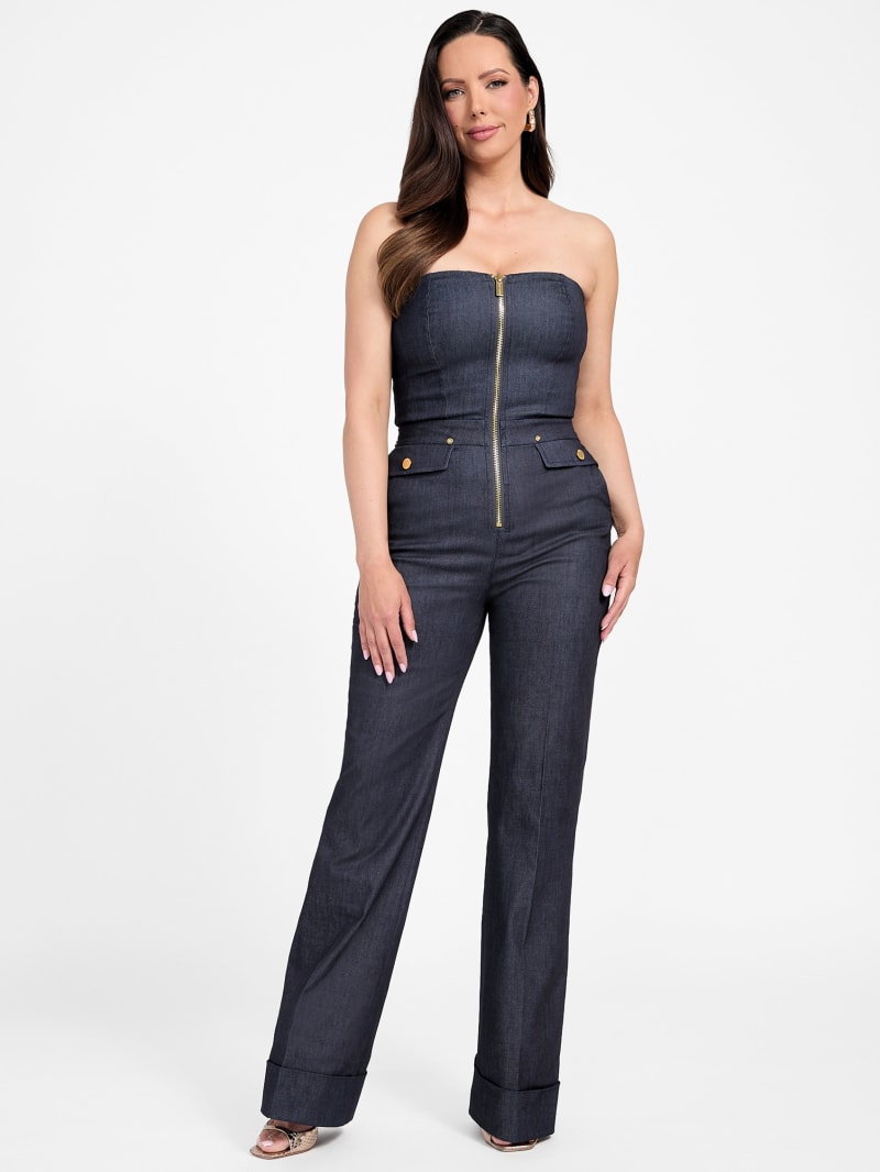 MARCIANO by GUESS® Denim Detachable Strapless Zip Jumpsuit