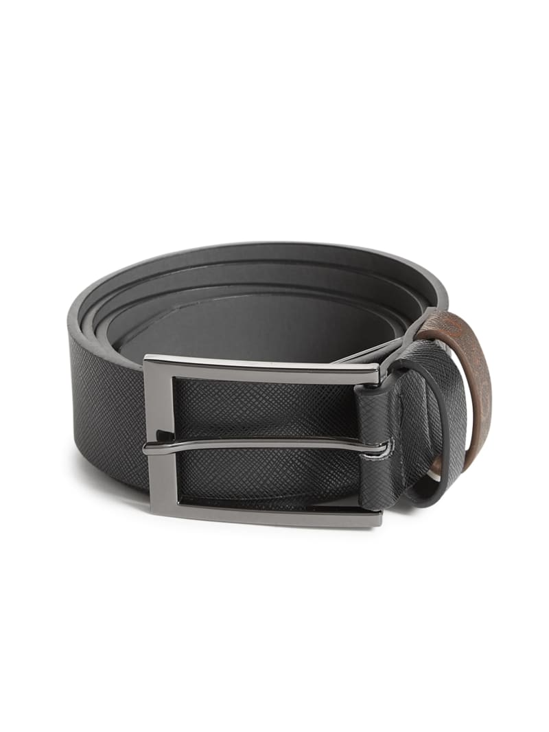 Rectangle Buckle Textured Belt