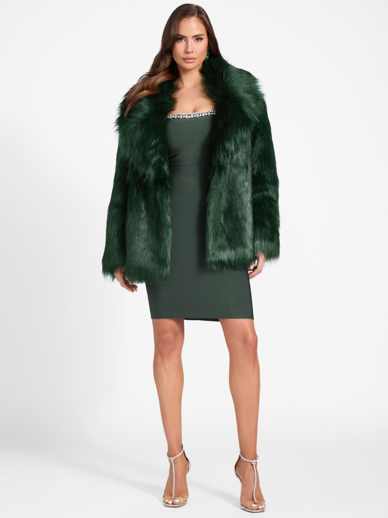 JUSGLITTY - シャカ様おまとめ♡ジャス FOXファー付きニットパーカー&グリーンニット MARCIANO by GUESS® Lilly Faux-Fur Coat