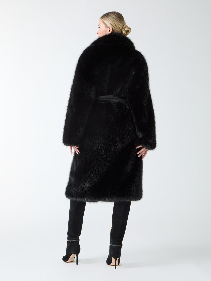 WESTRIDE Jason Jesee ピーコート ブラック 42 XL MARCIANO by GUESS® Molly Faux-Fur Wrap Coat