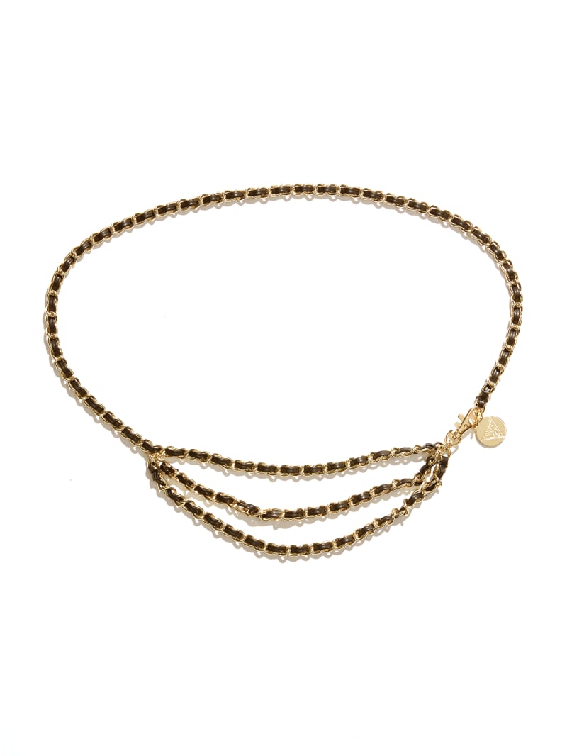 Faux Leather Chain Belt