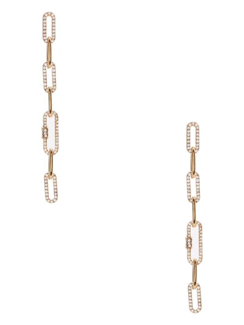 Rhinestone Chain-Link Linear Earrings