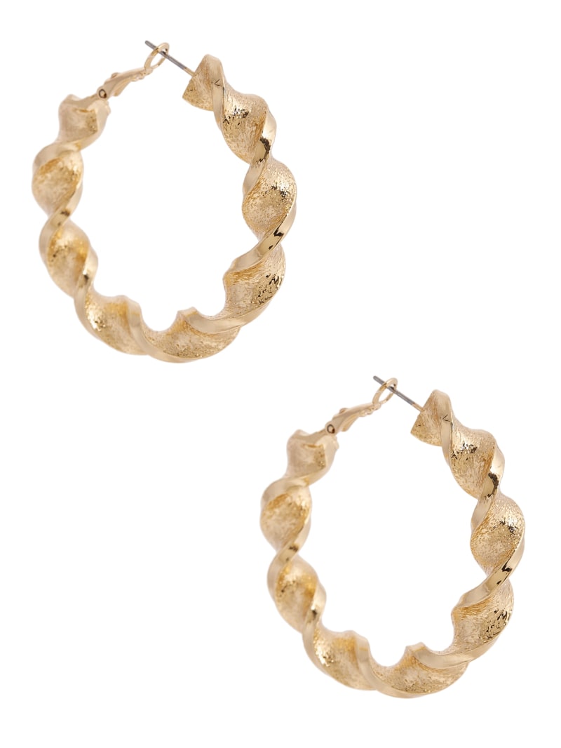 Gold-Tone Large Twisted Hoop Earrings